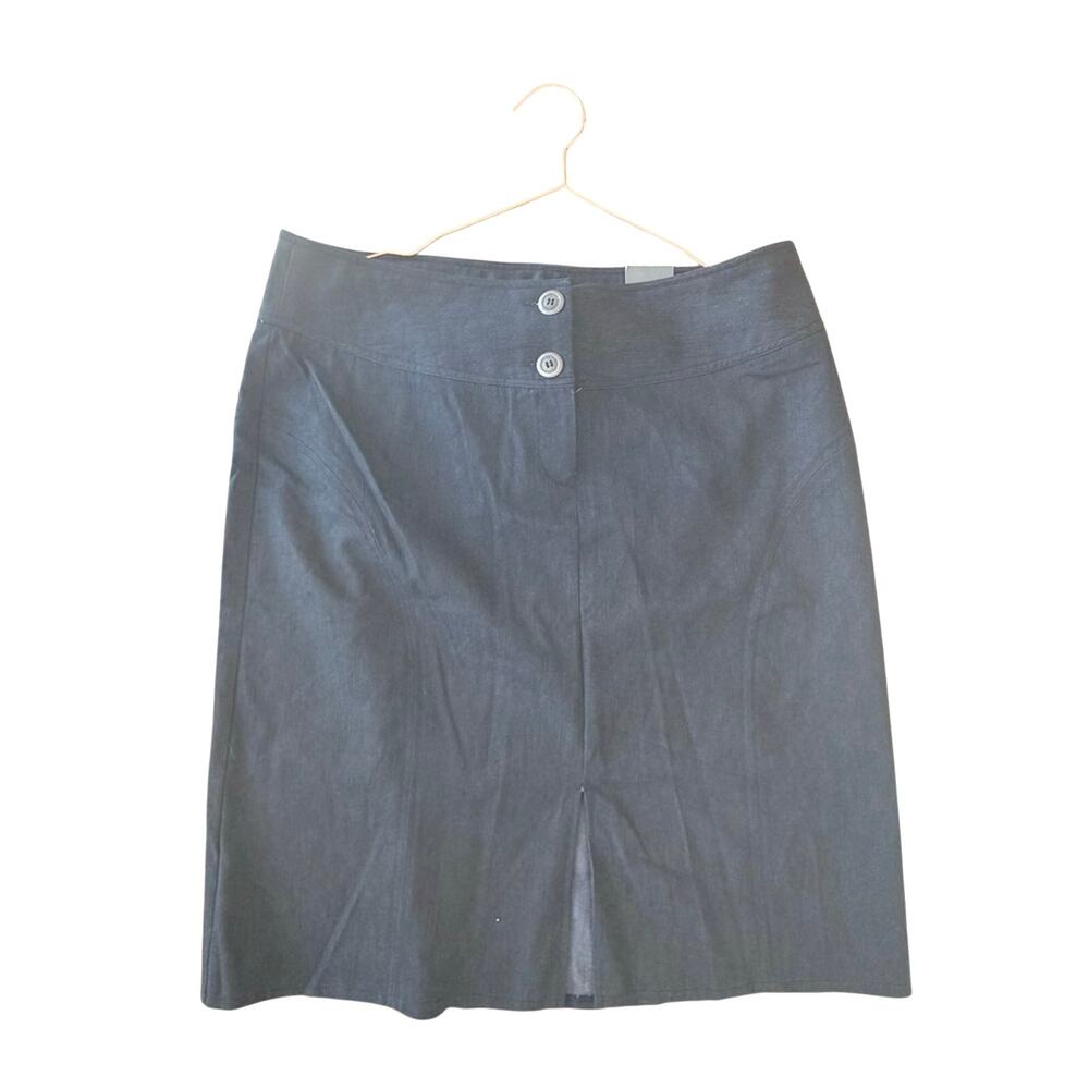 Venezia Black Pencil dark blue gray Skirt slit in front size 16 new with tag